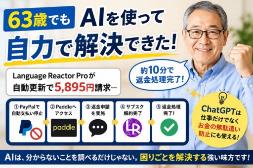 ６３歳でAIを使って自力で解決できた