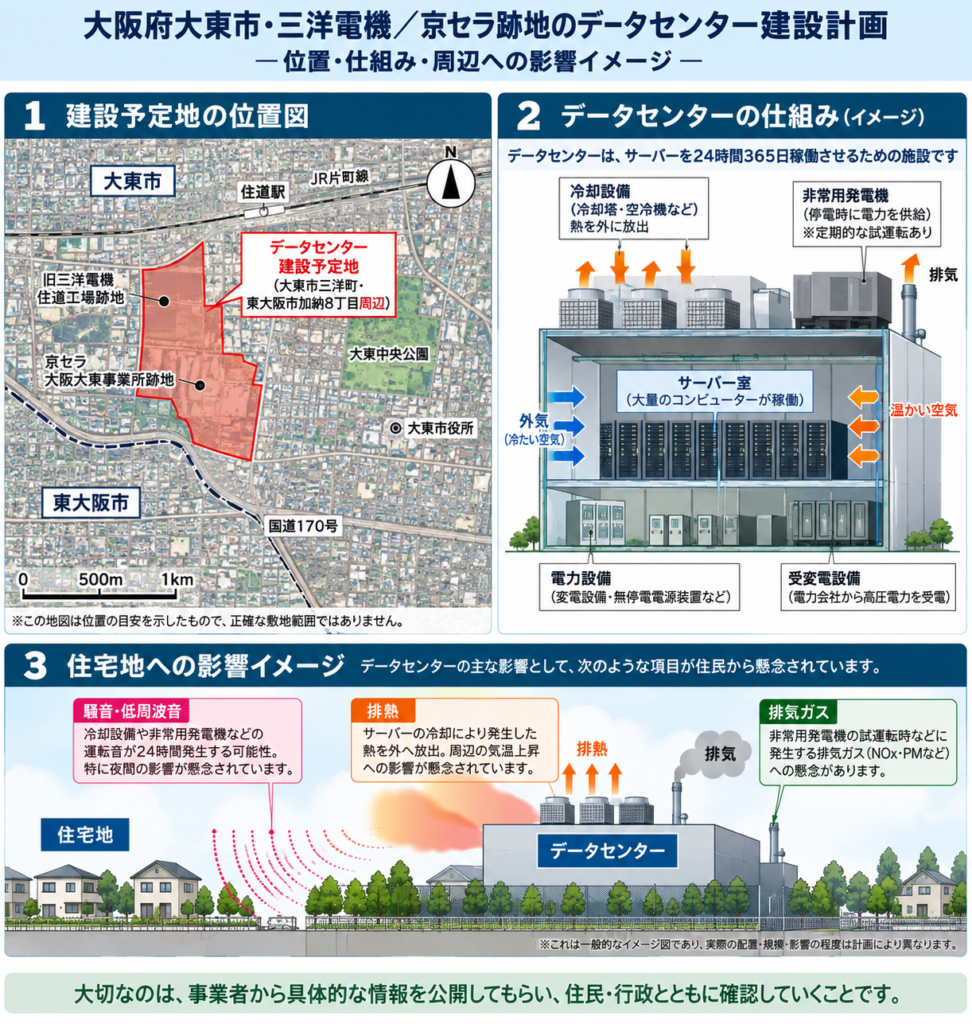大東市三洋町データセンター建設説明図